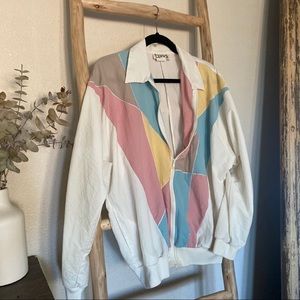 ✨SOLD✨Oversized Vintage Retro Pastel Windbreaker
